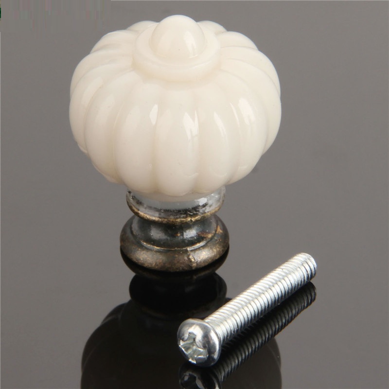 Furniture Hardware Bolts - 1Pc Acrylic Ivory White Pumpkin Cabinet