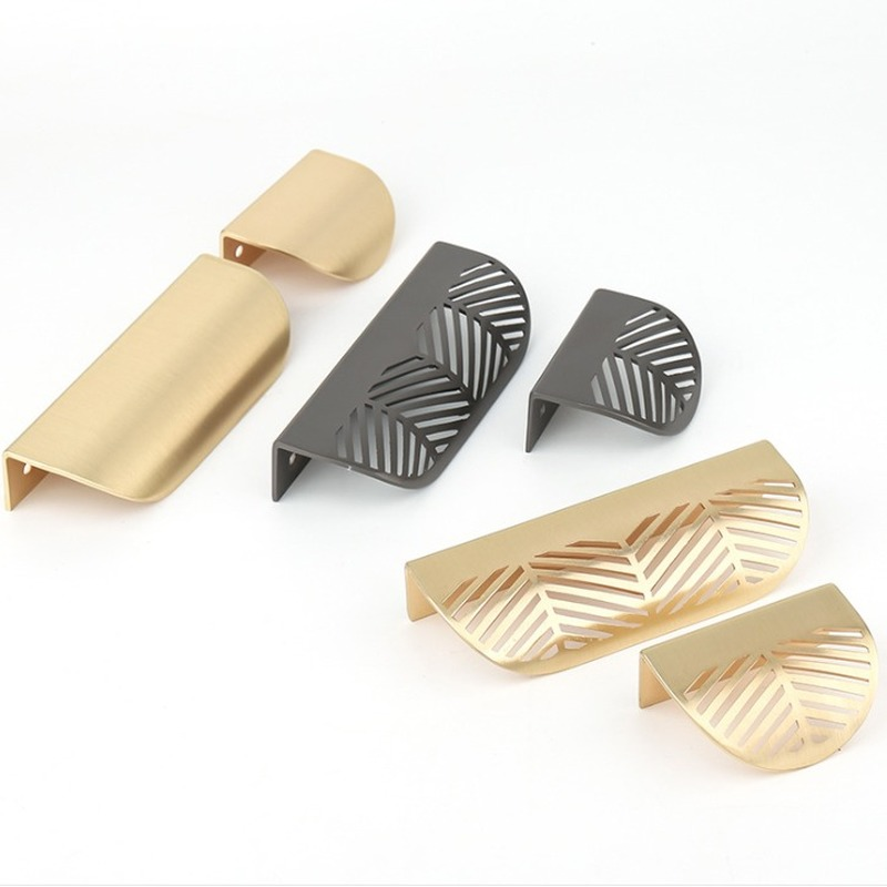 Leaf shaped Handle Gold Brushe - Drawer Pull Gold ulasan dan harga