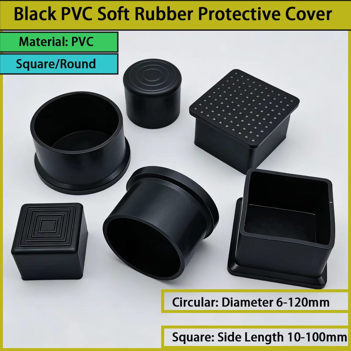 Square/circular black PVC soft - Used Furniture Hardware ulasan dan harga