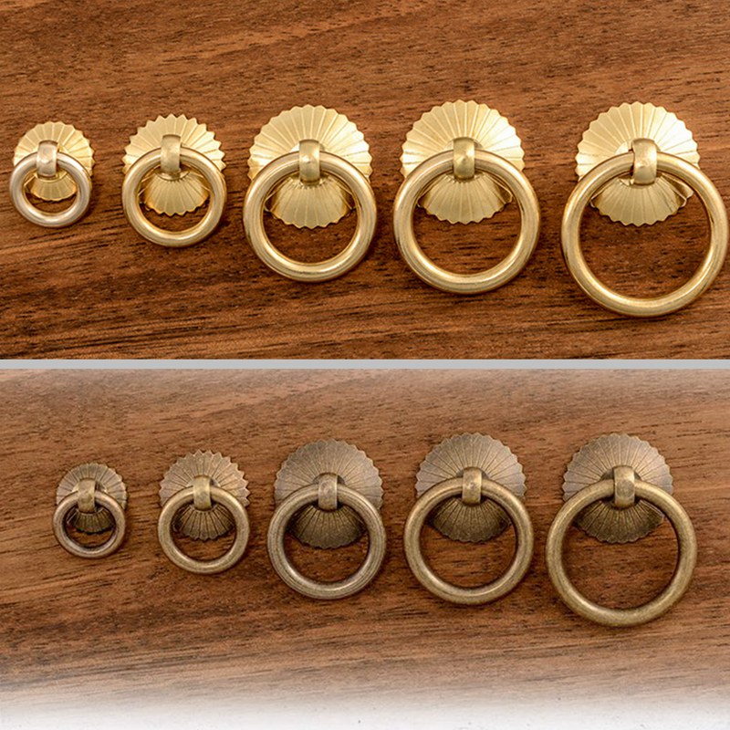 Vintage Brass Cabinet Ring Kno - Drawer Pull Gold ulasan dan harga